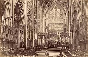 York Minster Church Chancel UK Old Valentine Photo 1875