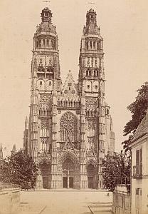 Tours Catholic Cathedral Facade France Old Photo 1890