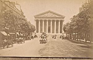 Paris Rue Royale Horses Cab France Old Photo 1890
