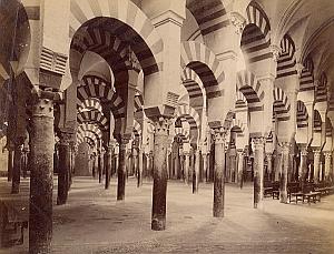 Cordoba Mezquita Interior Column Spain Old Photo 1890