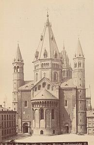 Mainz Dom Cathedral North Facade Germany Old Photo 1890