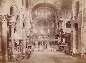 Venezia San Marco Church Interior Italy Old Photo 1880