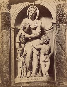 Venezia Madonna e Bimbi Lombardi Italy Old Photo 1880