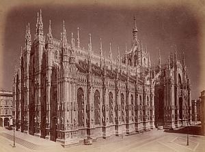 Milano Cathedral Panorama Italy Old Brogi Photo 1880