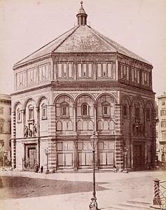 Firenze Baptistero Facade Italy Old Brogi Photo 1880