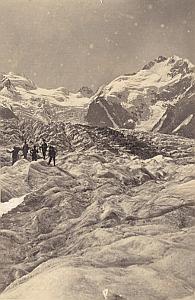 France Mont Blanc Glacier Montanvert Old CDV Photo 1880