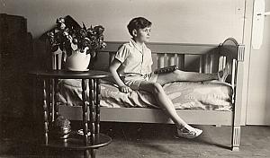 Boy on Bed Composition Study France Snapshot Photo 1932