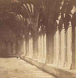 Cloister possibly Venezia Italy old stereo Photo 1870