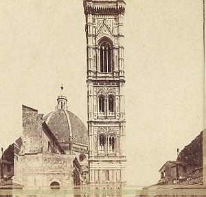 Campanile Firenze Italy old Sommer stereo Photo 1870