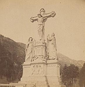 Oberarmergau Bavarian Alps old stereo Photo 1890