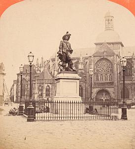 Duquesne Statue Dieppe France Old stereo Photo 1870