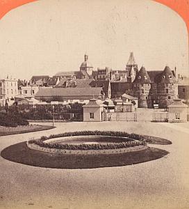 Casino Gardens Dieppe France Old stereo Photo 1870