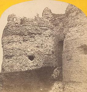 Castle Ruins Arques-la-Bataille near Dieppe France Old stereo Photo 1870