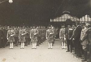 English Troops Railway Station Paris WWI old Photo 1918