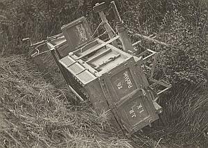 German car wreck France WWI old Photo 1918