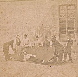 Humoristic Scene de Genre Group France Old Photo Stereo 1870