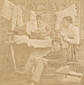 Humoristic Scene de Genre France Old Photo Stereo 1870