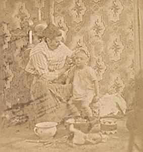 Humoristic Scene de Genre France Old Photo Stereo 1870