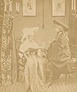 Humoristic Scene de Genre France Old Photo Stereo 1870
