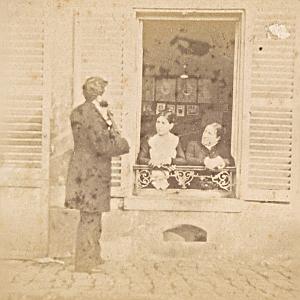 Humoristic Scene de Genre France Old Photo Stereo 1870