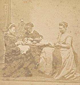 Fashion Humoristic Scene de Genre France Old Photo Stereo 1870