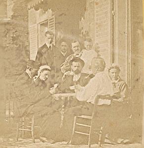 Cards Players Scene de Genre Joueurs de Cartes France Old Photo Stereo 1870