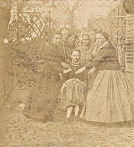 Family Scene France Old Photo Stereo 1870