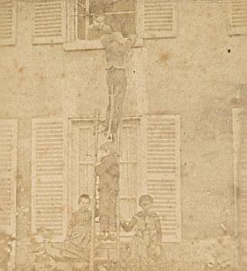 Humoristic Scene France Old Photo Stereo 1870
