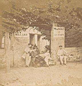 Bar Humoristic Scene de Genre France Old Photo Stereo 1870