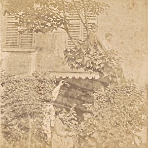 Family Scene France Old Photo Stereo 1870