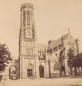 St Germain Church Paris France Old Stereo Photo 1870