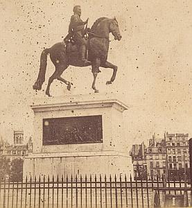 Henri IV Place Paris France Old Stereo Photo 1870