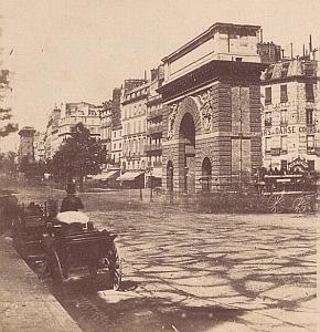Saint Martin Door Paris France Old Stereo Photo 1870