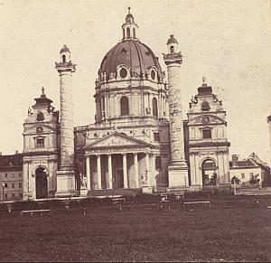 Austria Vienna St Charles Church Old Stereo Photo 1870