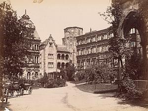 Heidelberg Castle Germany Renaissance Architecture Old Photo 1880