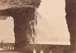 Tunnel Axen Road Switzerland Old CDV Photo 1870