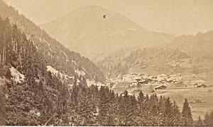 Aigle City Panorama Switzerland Old CDV Photo 1870
