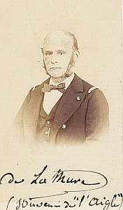 Capitaine De La Mure Yacht Aigle Canal de Suez CDV Photo Autographe 1869