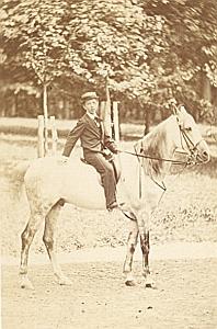 Le Prince Imperial Louis Napoléon a cheval CDV Photo Lejeune 1868