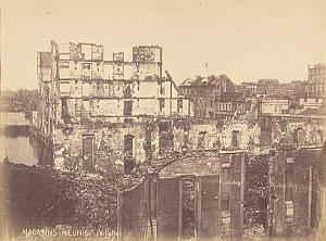 Magasin Reunis Destruction Commune Paris Old Photo 1871