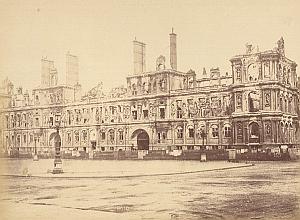 City Hall Destruction Commune Paris Old Photo 1871