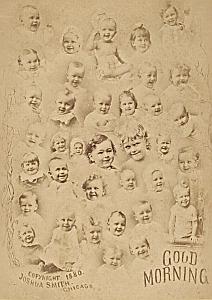 Smith Photomontage baby Chicago Old Cabinet Card Photo 1880