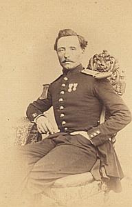 Officer Second Empire Army France Old CDV Photo 1865