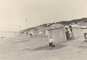 Trouville Beach Animated France Old Photo 1920 Later Print