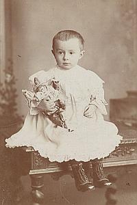 Young Girl Doll Toys Fashion France Old Photo 1900