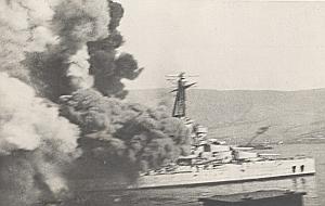 WWII Bataille Navale Anglo-Française de Mers el Kébir le Bretagne en Feu Photo juillet 1940