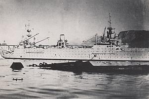 WWII Bataille Navale Anglo-Française de Mers el Kébir le Bretagne coulé Photo juillet 1940