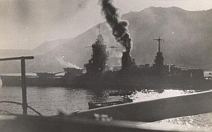 WWII Bataille Navale Anglo-Française de Mers el Kébir Le Strasbourg sort de la rade Photo 1940