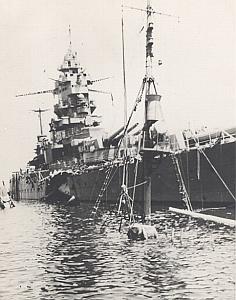 WWII Bataille Navale Anglo-Française de Mers el Kébir Le Dunkerque torpillé Photo 6 juillet 1940