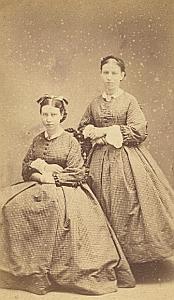 Cecile et Charlotte Vallette Protestantisme Paris Ancienne CDV Photo Autographe 1860